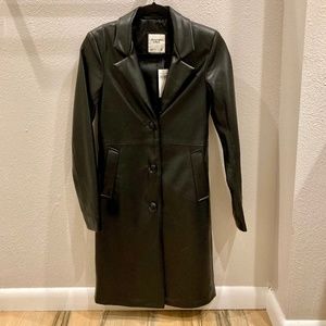 Abercrombie and Fitch Vegan Leather Long Coat